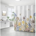 thumbnail image 6 of Floral Fabric Shower Curtain, Shower Curtain Bathroom, Waterproof Quick-Drying Polyester Fabric Bathroom Shower Curtain Set, Machine Washable 72" W x 72" L with Hooks, 6 of 6