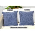 thumbnail image 3 of Soft Chenille Textured Pillow Covers Stitched Edge 16 x 16 inch, Navy Blue Set of 2 / Cozy Cushion Covers / Modern Square Pillow Cases / Decorative Luxury Farmhouse Gray Pillow Covers, 3 of 9