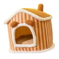 thumbnail image 1 of Cama para dormir para gatos lindos, casa para animales, cómoda y cálida para invierno, perrera antideslizante para gatos de interior, refugio lavable Marrón Yinane Cama nido, 1 of 8