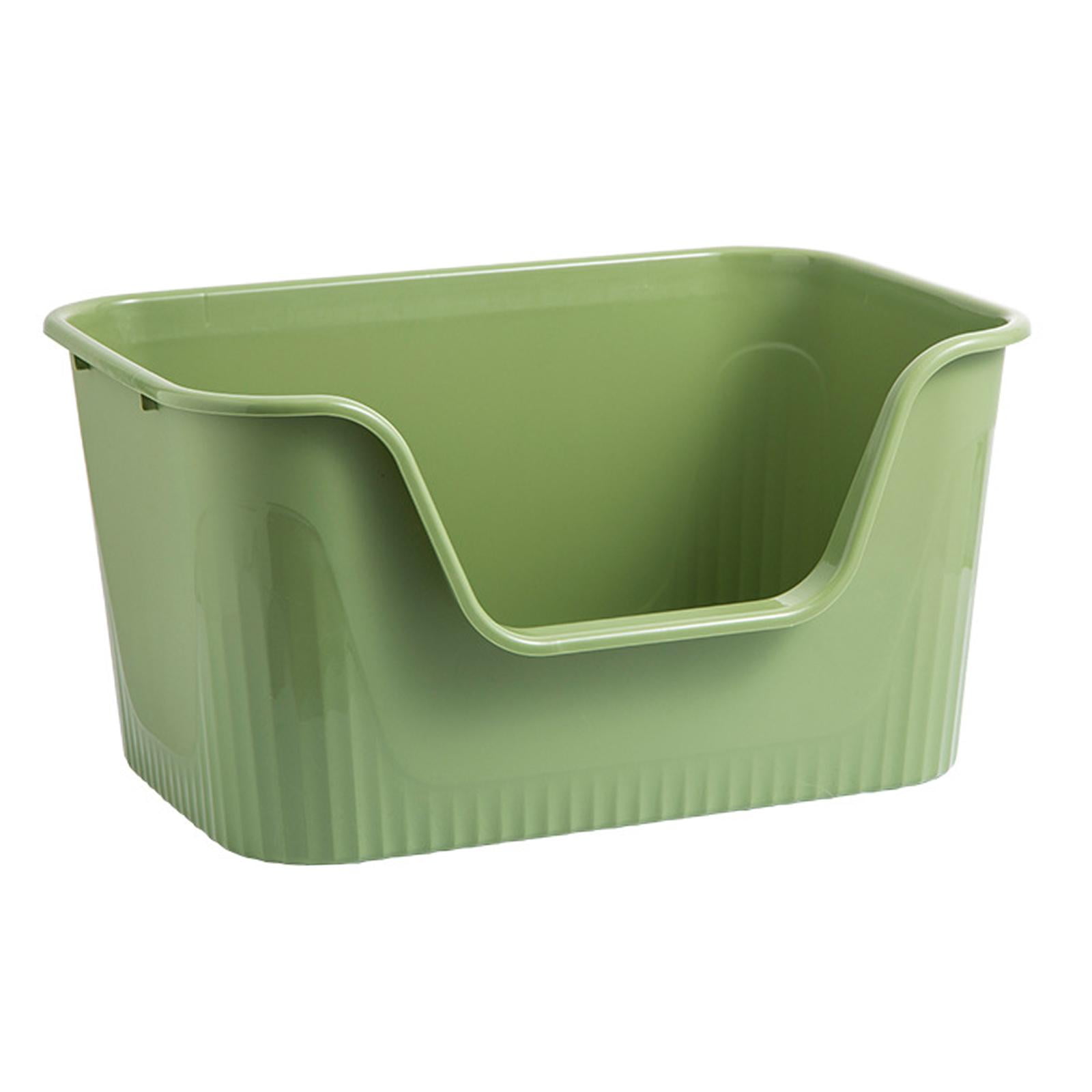 YWMJZEU Open Cats Litter Box Easy Access Cat Litter Container Pet Supplies Easy Cleaning Green S