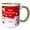 Green/White, variant on 3drose, Image of Happy Valentines Day Hubby in Red and White Hearts, 11oz Two-tone Black Mug