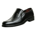 thumbnail image 5 of QWKLEAJ Men's Dress Shoes Slip On Pointed Toe Loafers, Retro Leather Low Block Heel Formal Dress Shoes, Comfort Business Footwear for Wedding Interview Office & Daily Formal Wear Brown 9.5-10, 5 of 5