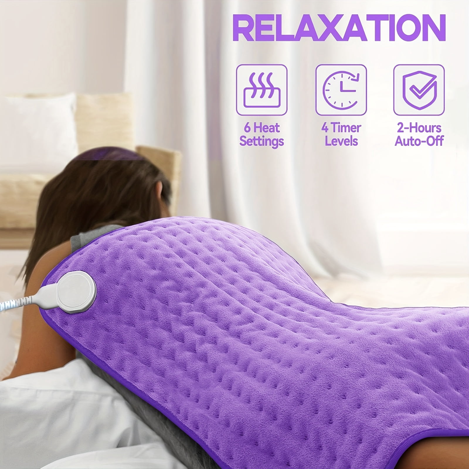 Heating Pad,Electric Heating Pads for Back,Neck,Abdomen,Moist Heating Pad for Shoulder,Knee,Arms,Legs,Dry/Moist Heat & Auto Shut Off,Birthday Gifts for Men and Women, 24x20 Inch