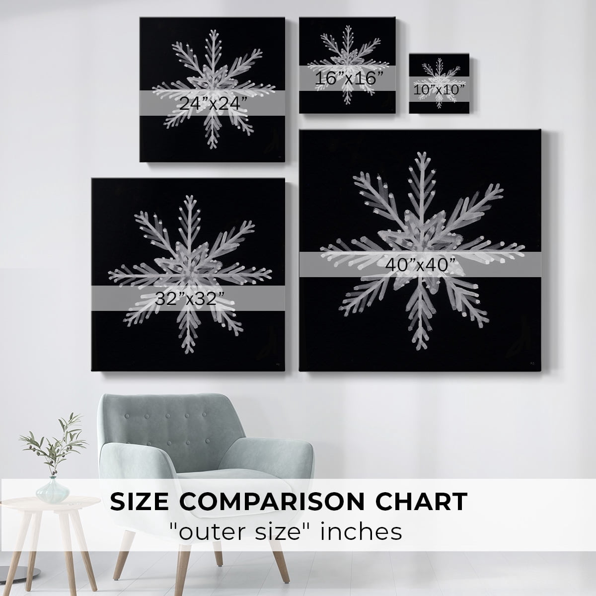 Snowflake II- Gallery Wrapped Canvas