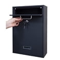 thumbnail image 4 of Fine Art Lighting Galvanized Steel Wall Mount Mailbox with Key Lock. Color: Black Sand Grain. Large Capacity, Vertical Residential Decorative, 4 of 7