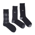 thumbnail image 3 of Calcetines Polo Club para Hombre, Rayas y Figuras Negro 3 Pares Unitalla, 3 of 3