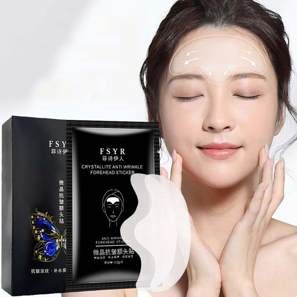 Jienlioq Microcrystal Anti-Wrinkle Face Patches - 5 Pairs forehead & Smile Line Treatment, Hydrating Transparent Night Patches for Sensitive/Oily Skin, Firming Care