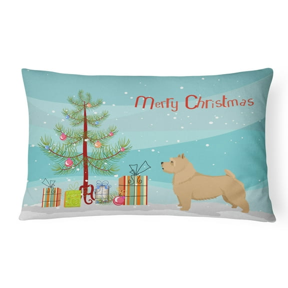 Carolines Treasures CK3551PW1216 Norwich Terrier Christmas Tree Canvas Fabric Decorative Pillow, 12H x16W, multicolor