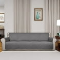 thumbnail image 2 of Housse de Sofa Matelassée Réversible 4 Places, Protecteur de Meuble Résistant à l'Eau, Housse de Canapé Lavable avec Mousse Antidérapante et Sangles Élastiques pour Enfants, Chiens, Animaux (XX Grand, Gris/gris), 2 of 7