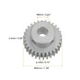 thumbnail image 3 of Uxcell Step Spur Gear 6mm Inner Hole Pinion Gear 30T Mod 1 Aluminum Alloy Motor Gear, 3 of 5