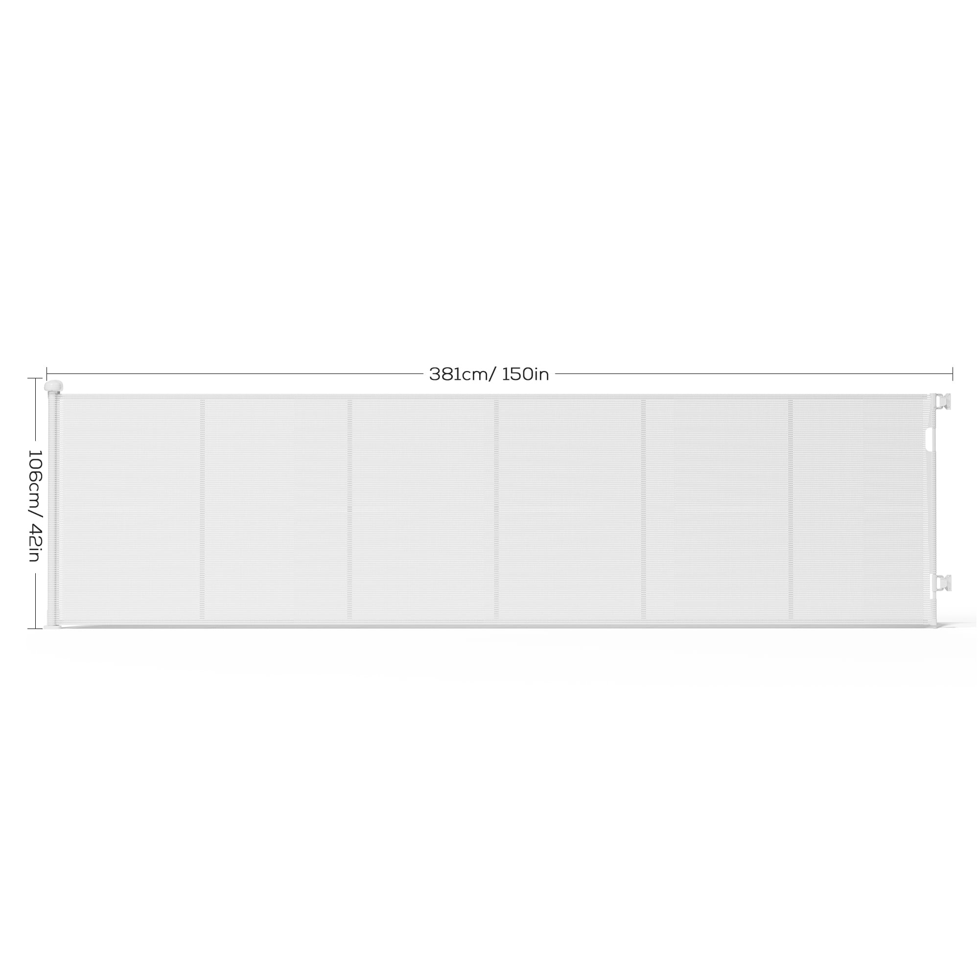 Retractable Baby Gate, TULILLO 42in Tall Baby Safety Gate, 150" Wide Baby Gate Dog Gate for Stair, Doorway, Auto-Lock,White