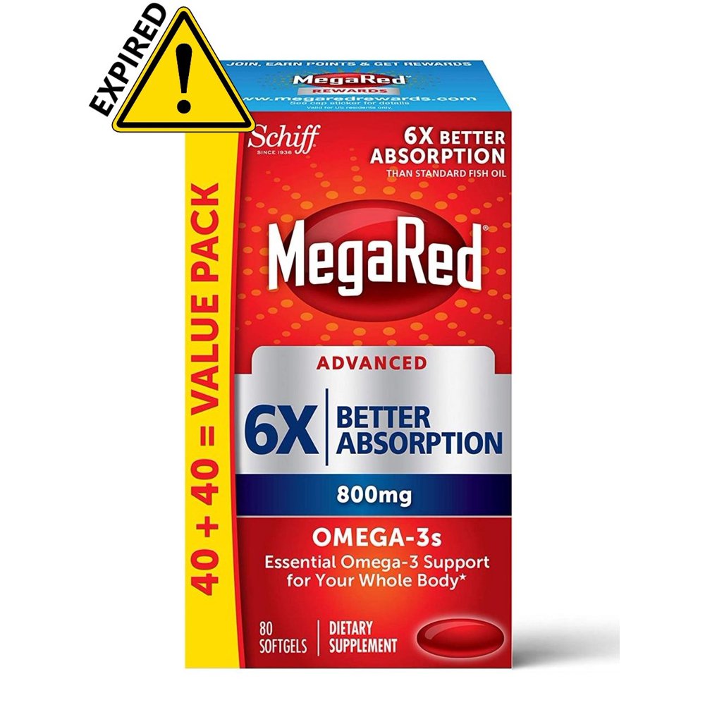 MegaRed Advanced 6X Better Absorption Omega3 Fish Oil Softgels, 800 mg