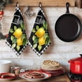 thumbnail image 6 of Yellow Lemon Kitchen Towels Set of 1, Summer Botanical Black White Checkered Absorbent Dish Towels for Kitchen, Microfiber Hand Towel, Quick Drying Tea Towel for Cleaning Decorative Dishcloths, 6 of 7