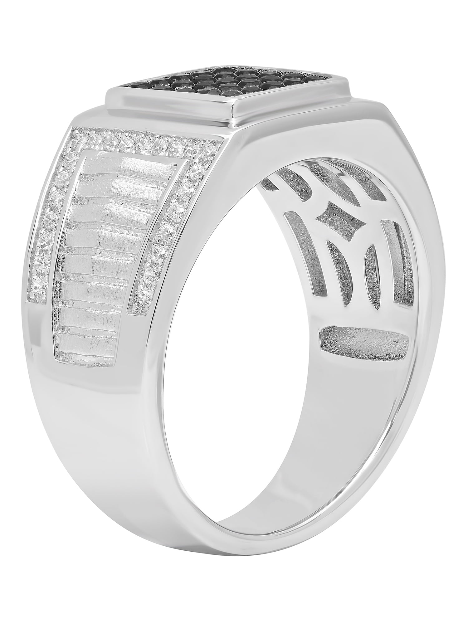 Men’s Sterling Silver Two Tone Cubic Zirconia Ring