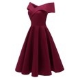 thumbnail image 3 of Rvkxad Dresses for Women 2025 Party Casual Dress 1950s Cocktail Party Retro Vintage Dresses Spaghetti Strap Formal Dress Wine XL, 3 of 4