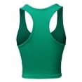 thumbnail image 3 of A2Y Women's Basic Cotton Casual Scoop Neck Cropped Racerback Tank Tops Kelly Green XL, 3 of 5