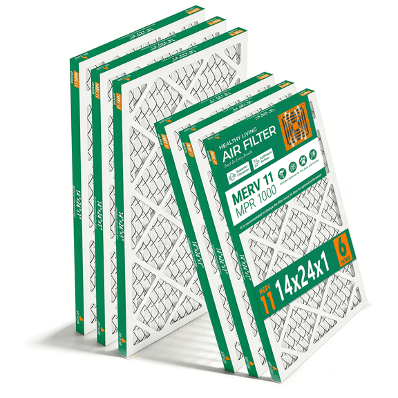 SUIXINEYI MERV11 14x24x1 HVAC Air Filter Pleated Furnace for Home,Non-Woven Fabric Material,6 Packs