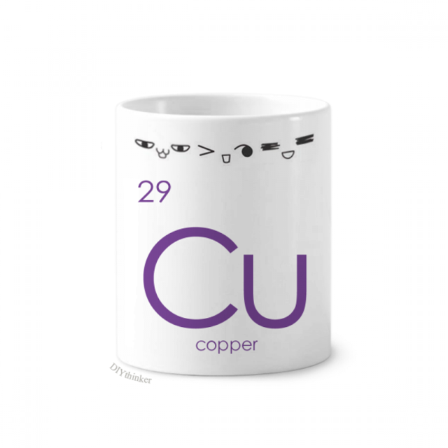 Química de metales de transición elementos periodo mesa cobre cu Taza de cepillo de dientes