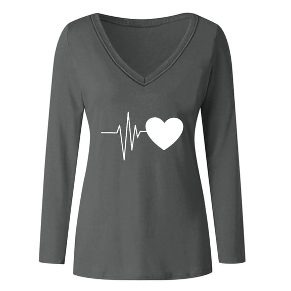 Vedolay Long Sleeve T Shirts for Women Tunic Tops Sweatshirt Casual Blouse with Buttons Grey,2XL