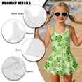 thumbnail image 4 of DISNIMO Girls One Piece Swimsuits Saint Patrick Leaf Print Quick Dry Swimwear Skirted Sleeveless Bathing Suit Soft Stretch Swim Dress for Hawaiian Beach Pool Party, 4 of 8