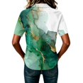 thumbnail image 6 of JULMCOMO Polo Shirts for Women Marble Print Button Collared Loose Fit Trendy Golf Shirts Short Sleeve Office Graphic Tees Army Green 3XL, 6 of 6