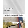 thumbnail image 6 of 4th of July RV Awning Sun Shade Screen 9'X15.3' Patriotic Star Poppy Wreath Mesh Sunscreen Retro Flower Awning Shade Screen with Zipper UV Blocker Completed Kits for RV Motorhome Camper Trailer, 6 of 7