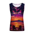 thumbnail image 4 of Titcea Womens Tank Tops Round Neck Sleeveless Summer Travel Graphic Tees Hawaiian Beach Holiday Palm Tree Printed T Shirts, 4 of 5