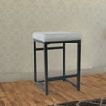 thumbnail image 3 of Open Back Metal Counter Stool with Fabric Upholstered Padded Seat Gray and Black - Saltoro Sherpi, 3 of 6