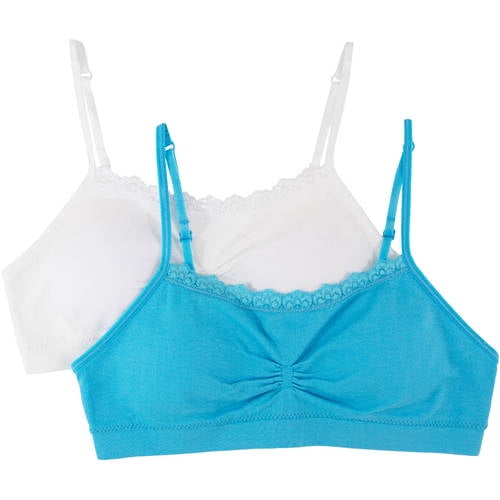 Pack of 2 Fruit of the Loom Big Girls Seamless/ Bralette with Lace