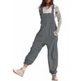 thumbnail image 1 of Women Fashion Solid Work Overalls With Pockets And Casual Leggings Jumpsuits, 1 of 5