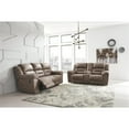 thumbnail image 2 of Signature Design by Ashley Stoneland Reclining Sofa in Light Brown, 2 of 11