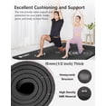 thumbnail image 3 of YR Tapete Grande para Ejercicios de Yoga 78x51" Tapetes de Entrenamiento Interior de Espuma NBR de 1/2" de Espesor, Negro con Bolsa de Transporte, 3 of 10