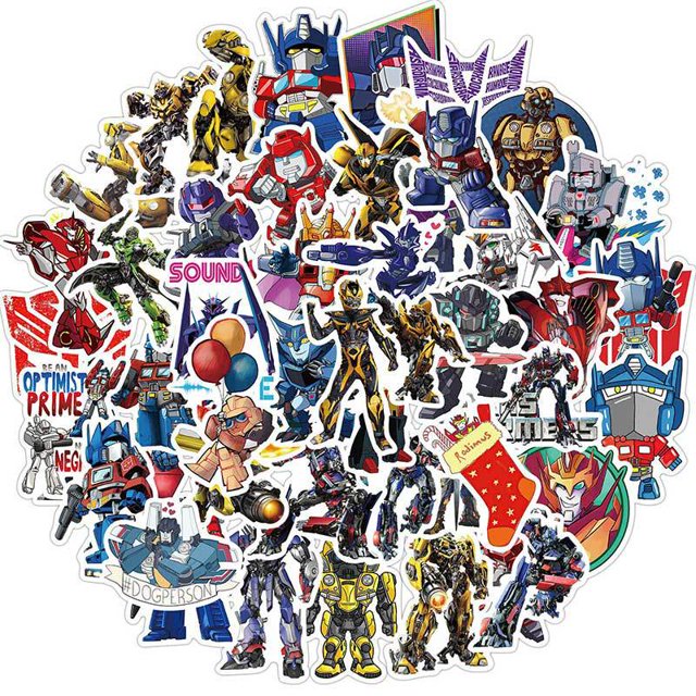 Pegatinas Autobots de Robot de Anime de dibujos animados para coche, portátil, equipaje, teléfono, papelería, calcomanía, pegatina de Graffiti impermeable para niños, juguetes, regalos