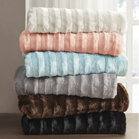 UPC 675716467289 product image for Madison Park Long Faux Fur Throw Blanket Cozy Soft Luxury 50x60  Breathable Ligh | upcitemdb.com