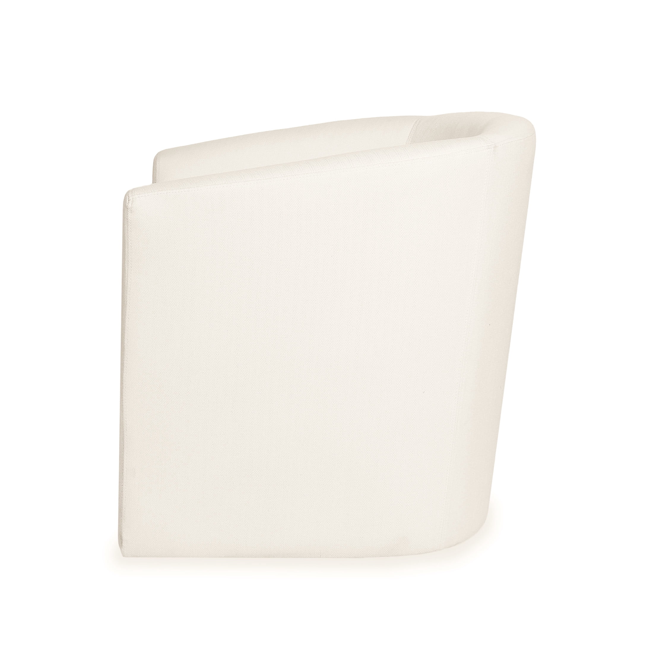 Contemporary Barrel Swivel Accent Chair, White
