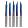 thumbnail image 2 of Cortador de Grabado, Bancos de Grabado de Acero de Tungsteno Azul 5pcs 2 Flautas Rectas de Ranuras V, 4x0.3x30 mm para Tallarse de aluminio de Madera Mdf Acrílico, 2 of 7