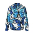 thumbnail image 3 of Fotbe Blue and White Butterflies Men's Women's UPF 50+ Sun Protection Jacket Hooded Cooling Shirt with Pockets Hiking Outdoor Performance-X-Large, 3 of 9