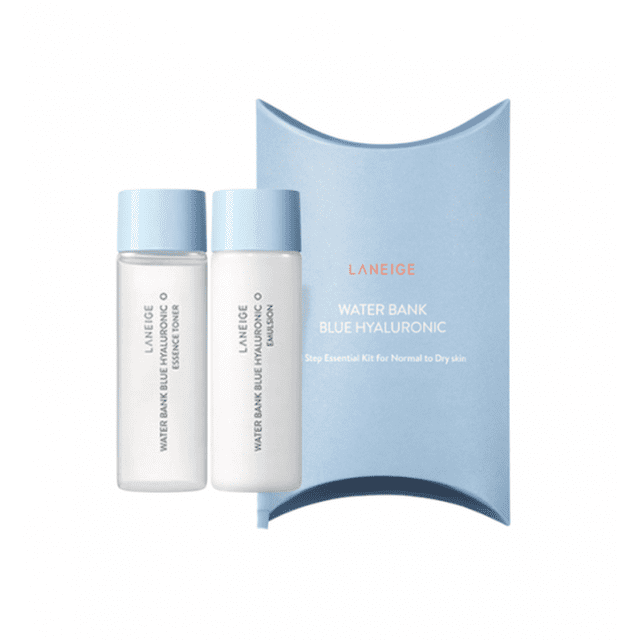 Kit hialurónico azul Laneige Water Bank de 2 pasos para cuidado de la piel