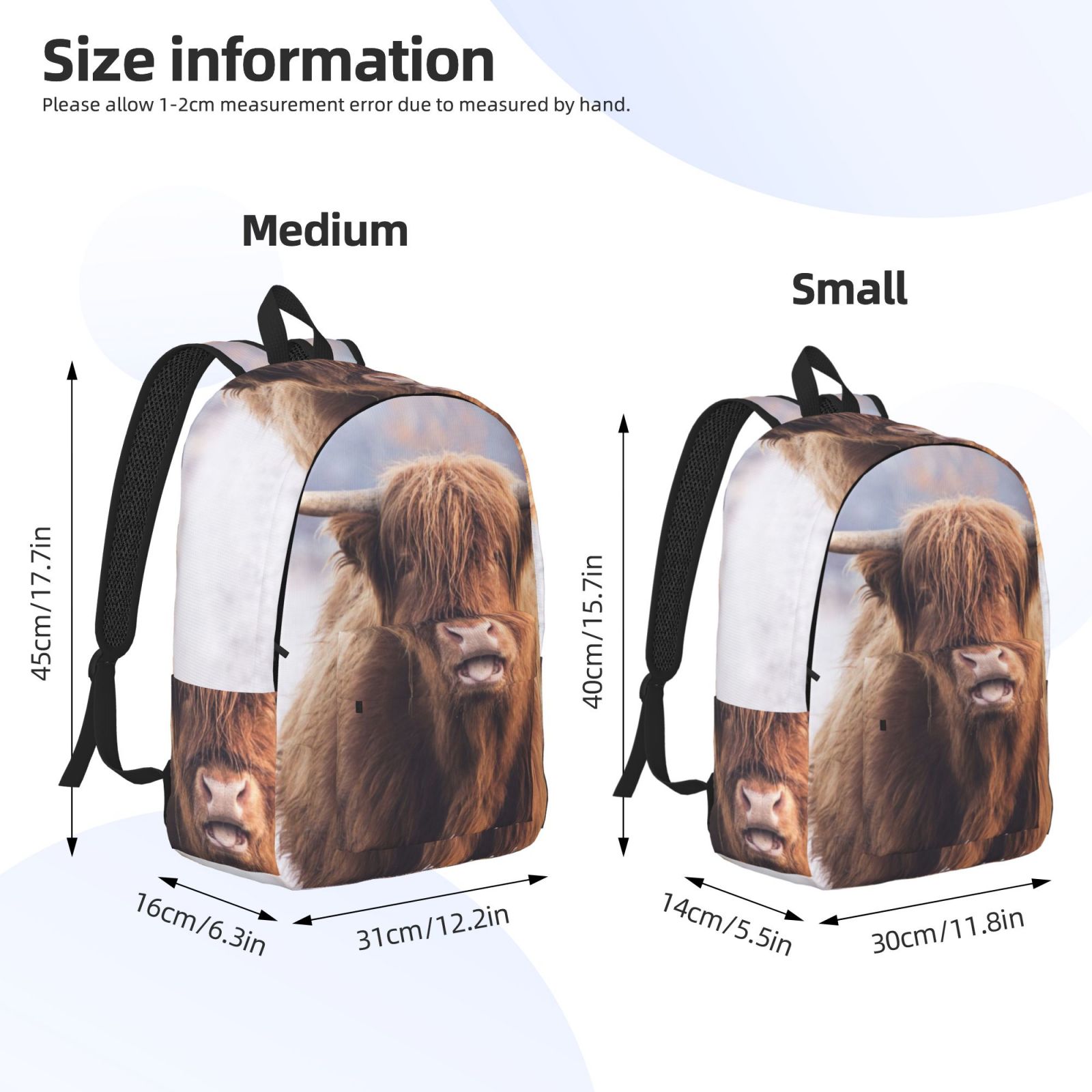 Kuqiui Cow Print Canvas Travel Laptop Backpack for Men Women,Business Work Rucksack College School Computer Bag Fits 15.6 Inch Notebook