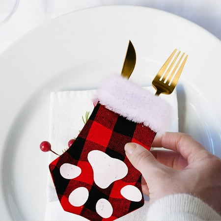 

Qazqa Christmas Pendant Tableware Bag Decoration Supplies Cartoon Cat Hand Fork Set Table Decoration Tableware Set