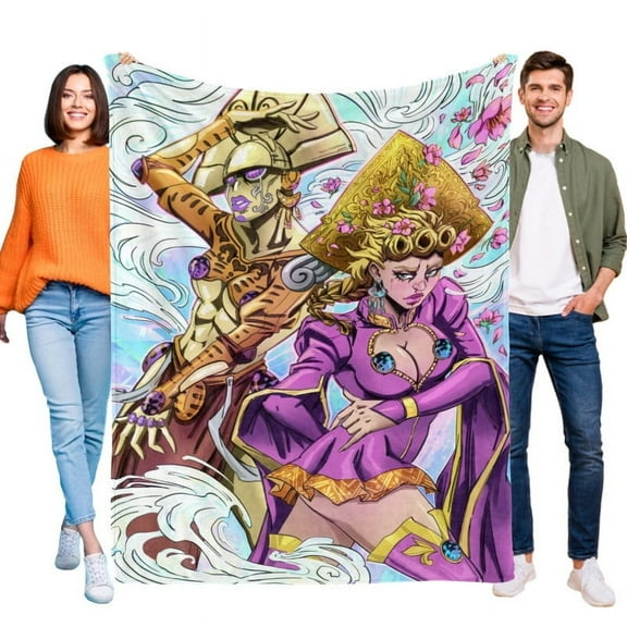 JoJo's Bizarre Adventure Anime Blanket Soft Throw Blanket All Season Micro Fleece Fuzzy Blankets Thin Bed Couch Decor Adult Nap Bedroom Car Birthday Gifts 30"X40"