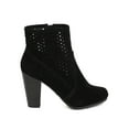thumbnail image 2 of New Women Breckelles Gina-35 Faux Suede Perforated Chunky Heel Bootie, 2 of 5