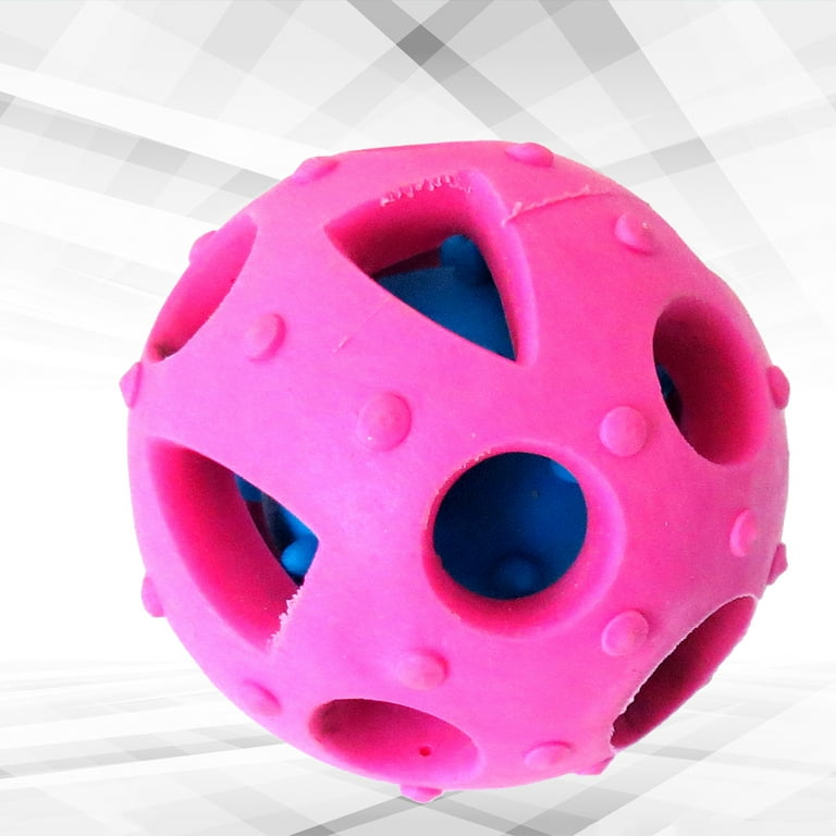 Petbobi Dog Interactive Toys Plush Giggle Ball Squeak Toy for Pets, 3-Eye  Pink 