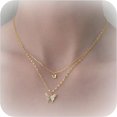 thumbnail image 1 of HAHDAXIA Collier Ras-du-Cou Papillon Couche Collier Papillon Collier Pendentif Papillon Doré pour Femmes, 1 of 7