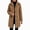 Coffee, variant on Cardigan for Women Hooded Long Fleece Jacket Button Down Outerwear
