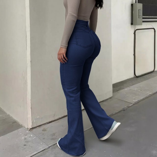 WILLBEST Jeans Mujer Pantalones Vaqueros Ajustados de Cintura Alta para Mujer, Elásticos, Con Bolsillos, Ajuste Cómodo, Moda Urbana, Conjuntos Casuales. Extra Grande