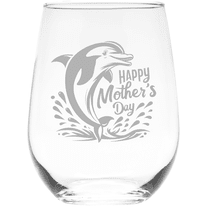 C&M Personal Gifts Dolphin Mother's Day Stemless Wine Glass
