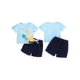 thumbnail image 2 of Suagox Toddler Boy Summer Outfit Animal Beach Print Short Sleeve Pocket T-Shirt with Cargo Shorts for 0-24 Months and 2-3 Years Old Boy, 2 of 10