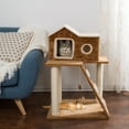 thumbnail image 4 of PETMAKER 35in Cat Tree with Ladder, House, Scratch Posts, and Toy (Brown), 4 of 8
