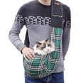 thumbnail image 2 of Bolso bandolera para mascotas, diseño clásico a cuadros, bolso para perro y gato, hombro, verde, 2 of 2
